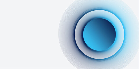 Abstract trendy gradient shapes composition elegant hipster futuristic | Modern one side 3d geometric circle shape blue and white colour background | Vector illustration