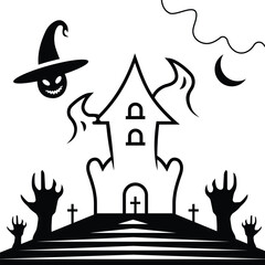 Set of HALLOWEEN symbols vector design template