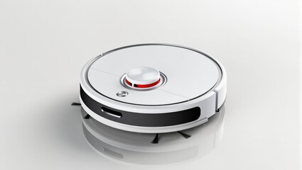 Robotic Vacuum Cleaner Product Shot. AI in daily life concept
