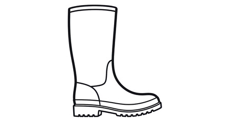 Isolated rubber boot, protecting footwear for rainy or muddy day, shoe for puddle walking