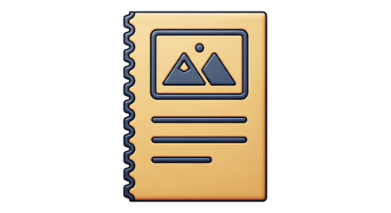 Isolated sketch book with images, paper, book, design, icon, graphic, concept, drawing, creative