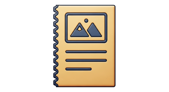 Isolated sketch book with images, paper, book, design, icon, graphic, concept, drawing, creative