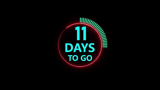 33 days to go, 33 days count animation, motion graphics running numbers counting days, 33 days in a month, 33 days left, 4K HD video with black background alpha channel