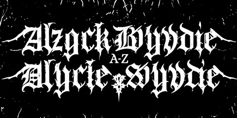 Gothic blackletter typography featuring the words alzcyk byydie and allycle syyde with a z