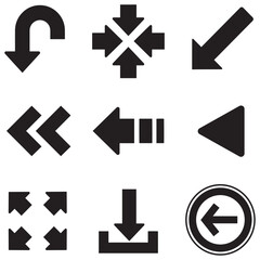 Arrow sticker, black simple design collection