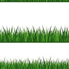 Fototapeta premium Realistic Green Grass Borders Set - A Natural Design Element for Various Applications