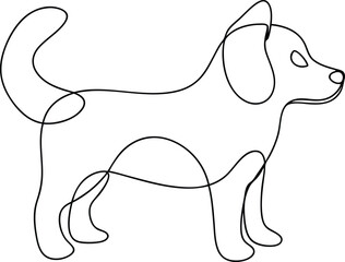 Continuous One Line Drawing of a Dog Vector Illustration