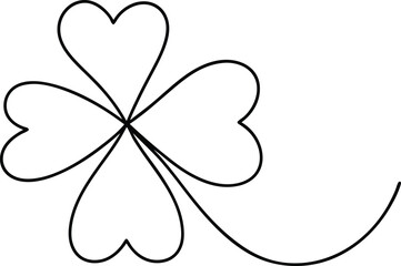 Minimalist Shamrock Line Art Vector, St. Patrick's Day Shamrock Line Art