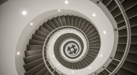 Fototapeta premium Spiral staircase in a modern building