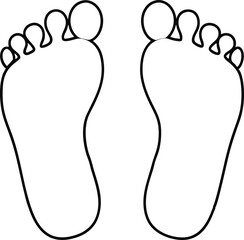 Obraz premium Line Drawing of Two Feet, Continuous Outline Art, Minimalist Vector Graphic for Design