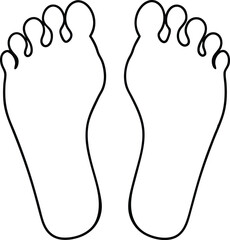 Line Drawing of Two Feet, Continuous Outline Art, Minimalist Vector Graphic for Design