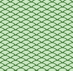 Green Japanese Wave Pattern Background Vector