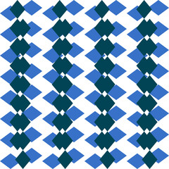 Blue and blue gray diamond overlap repeat vertical strip pattern, checkerboard, replete image design for fabric printing