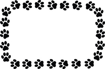 Playful paw print border framing empty space for text or design