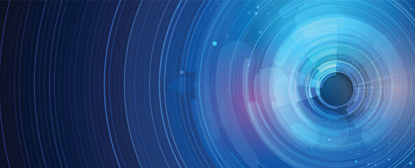 Abstract circle on technology or business futuristic particle background