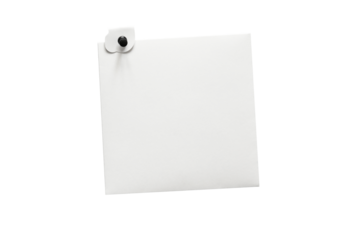 Square white paper sheet with button. Letter. Blank card with paper envelope template mockup. Isolated on transparent background, png