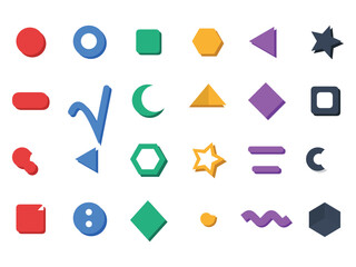 Geometric Shapes Vector Icon Set