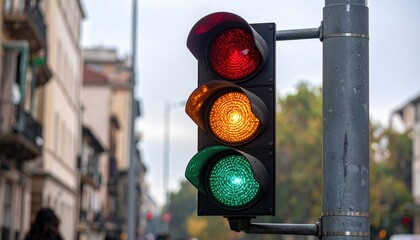 Traffic light on the street