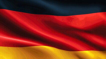 Waving german flag with black red and gold colors