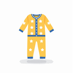 Naklejka premium Yellow Star Pajamas Flat Design On White Background