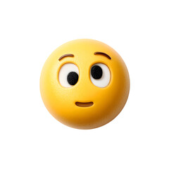 Fototapeta premium A cheerful yellow 3D smiley ball emoticon with a happy smile is an isolated illustration of joy