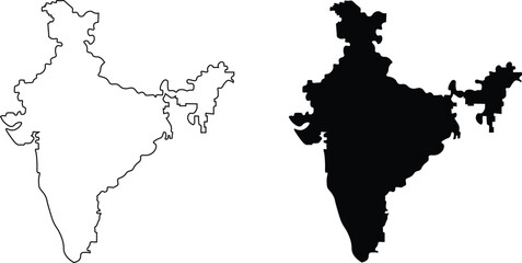Latest & Updated maps of India. india map on transparent background