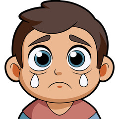 Obraz premium cartoon child with swollen cheek holding jaw tea