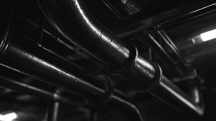Industrial piping closeup