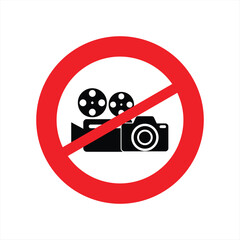 Red circle prohibiting filming or photography.