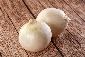 Ripe juicy white onion bulb
