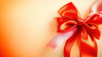 Bright red satin bow ready for gift wrapping or decoration for celebrations