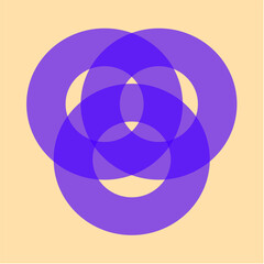 Overlapping Circles Abstract Design on Beige