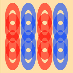 Overlapping Circles Abstract Design on Beige