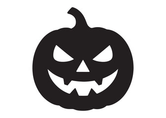 halloween pumpkin with face logo silhouette vector, pumpkin face vector silhouette illustration, jack-o-lantern with pumpkin logo silhouette, pumpkin with funny face logo silhouettes vector