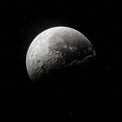 Gray planet in black space