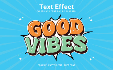 Good vibes text effect in illustrator, Editable text effect