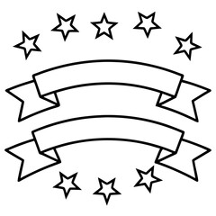 Merry Celebration Banner Line Art Vector