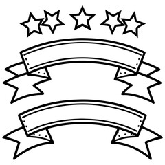 Merry Celebration Banner Line Art Vector