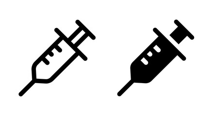 Medical syringe injection icon