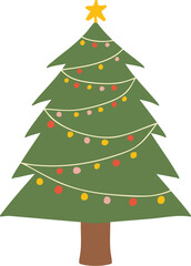 Decorated Christmas Tree with Ornaments