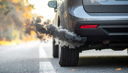 Car tailpipe smoke