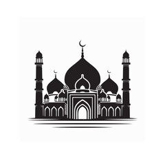 Modern Mosque Islamic Architecture Vector Logo on white background