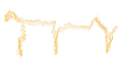 Hand drawn yellow pencil lines, circles, stripes and squiggly lines on a transparent background.