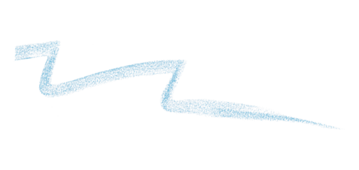 Hand drawn light blue pencil lines, circles, stripes and squiggly lines on a transparent background.