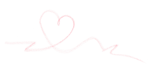 Hand drawn pink pencil lines, circles, stripes and squiggly lines on transparent background.