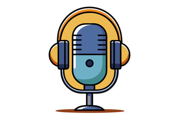 retro microphone on white background