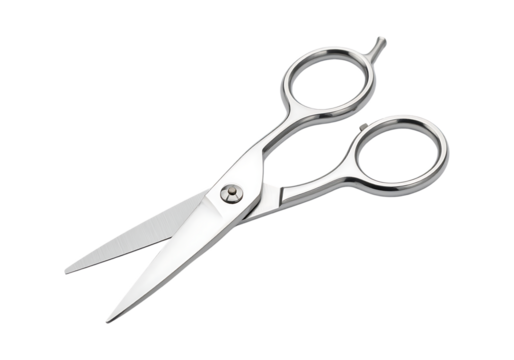 Professional barber scissors isolated on transparent background