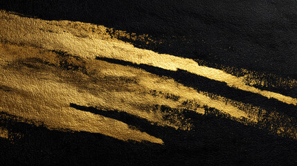 金箔の横方向ブラシストリークと黒のラフ質感（和風・高級感・モダン）