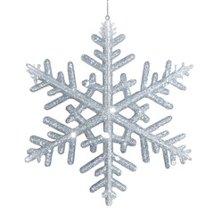  Realistic Large Snowflake with Glittering Icy Surface Sparkling Reflections Winter Glow 