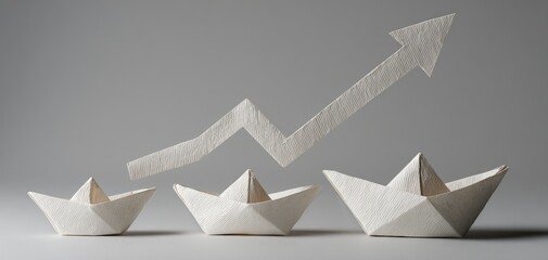 Paper boats and a rising arrow graph